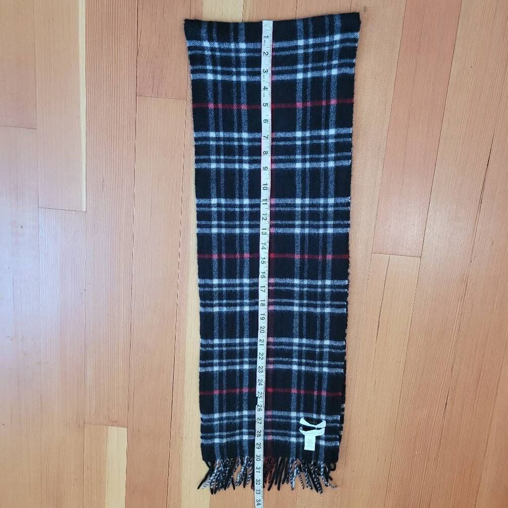 100% cashmere plaid wide scarf Charter Club brand academia goth old money quiet - Picture 4 of 7
